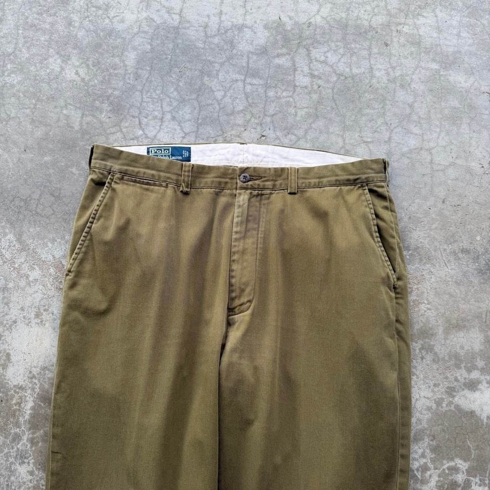 Vintage 90's polo Ralph Lauren olive green prospect pant Cotton chino trousers - Picture 2 of 7